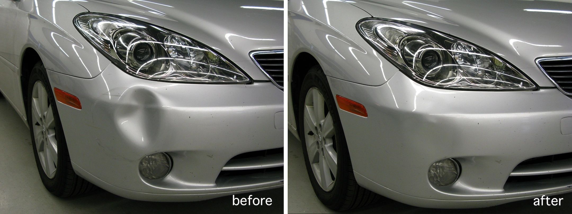 Paintless dent removal example 1